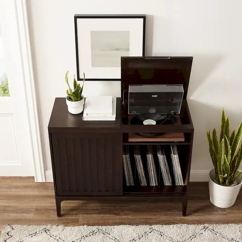 Crosley Asher Record Storage Media Console