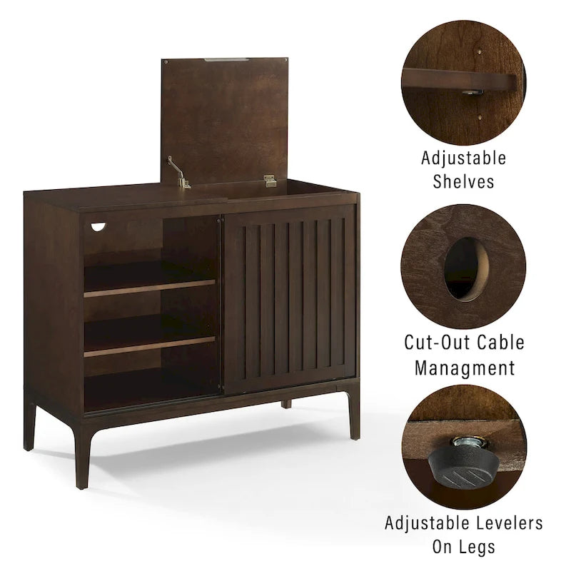 Crosley Asher Record Storage Media Console