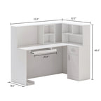 Modern Reception Desk L-Shaped White Front Counter Table by Timechee