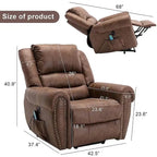 Breathable Rivet Power Lift Recliner Chair with Massage,Heat and USB Port