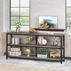 Extra Long Console Sofa Table with Metal Frame for Entrance, 3 Tiers TV Stand