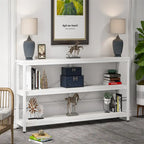 Extra Long Console Sofa Table with Metal Frame for Entrance, 3 Tiers TV Stand
