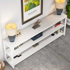 Extra Long Console Sofa Table with Metal Frame for Entrance, 3 Tiers TV Stand