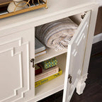 SEI Furniture Taborley Antique White Double-Door Accent Cabinet