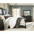 Roundhill Furniture Renova Vintage Black Wood Panel Bedroom Set