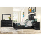 Roundhill Furniture Renova Vintage Black Wood Panel Bedroom Set