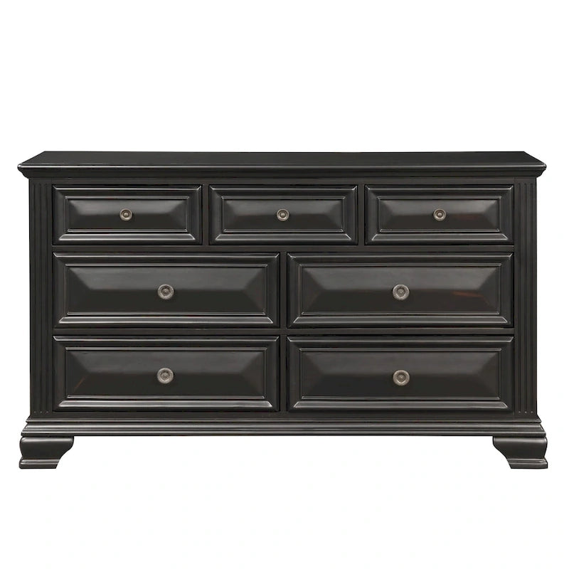 Roundhill Furniture Renova Vintage Black Wood Panel Bedroom Set