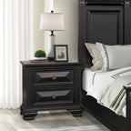 Roundhill Furniture Renova Vintage Black Wood Panel Bedroom Set