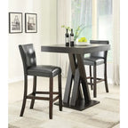 Camille Cappuccino Double X Base Square Bar Table