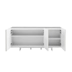 STONE buffet-server in white marbled ceramic. - N/A