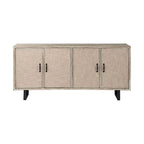 Bellefontaine II Brown Fir Veneer Frame w/ Fabric Covered Cabinet Doors Sideboard - 68.0L x 15.5W x 31.5H