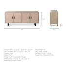 Bellefontaine II Brown Fir Veneer Frame w/ Fabric Covered Cabinet Doors Sideboard - 68.0L x 15.5W x 31.5H