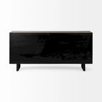 Bellefontaine II Brown Fir Veneer Frame w/ Fabric Covered Cabinet Doors Sideboard - 68.0L x 15.5W x 31.5H