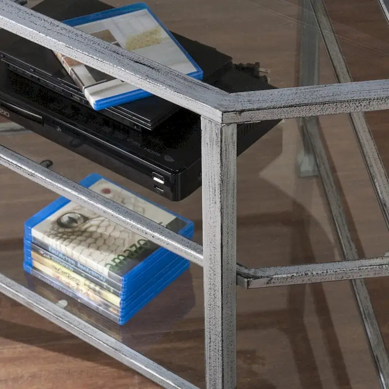 SEI Furniture Jensen Metal Corner Media TV Stand for TV's up to 33.25