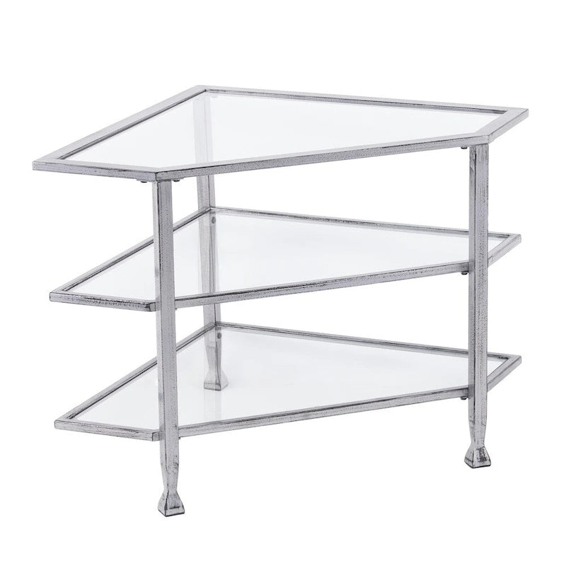 SEI Furniture Jensen Metal Corner Media TV Stand for TV's up to 33.25
