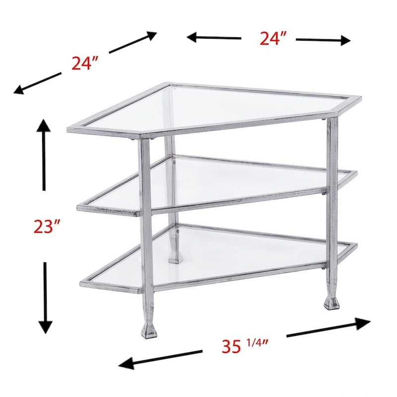 SEI Furniture Jensen Metal Corner Media TV Stand for TV's up to 33.25