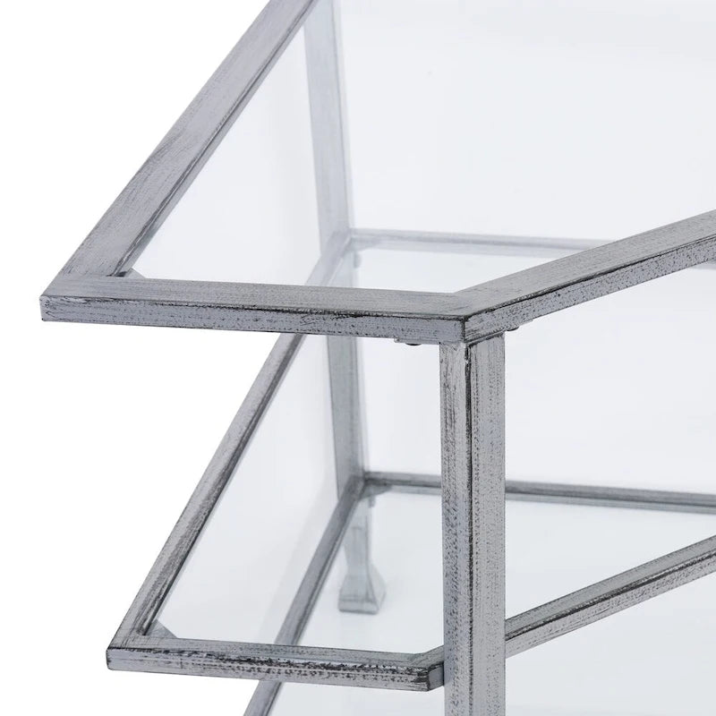 SEI Furniture Jensen Metal Corner Media TV Stand for TV's up to 33.25