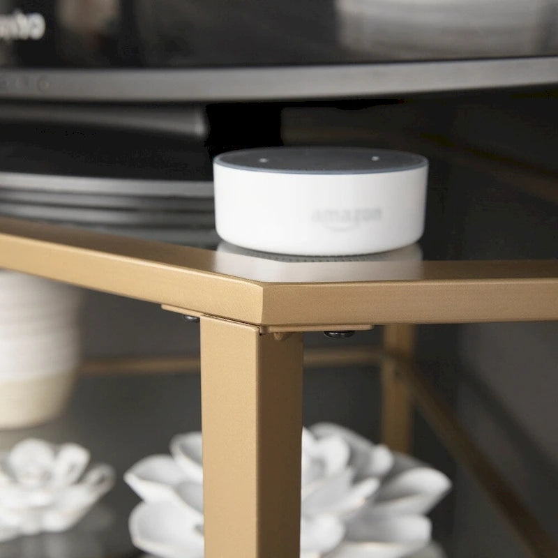 SEI Furniture Jensen Metal Corner Media TV Stand for TV's up to 33.25