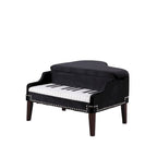 21 In. Beige Piano Upholstered Nailhead Living Room Ottoman