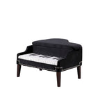 21 In. Beige Piano Upholstered Nailhead Living Room Ottoman