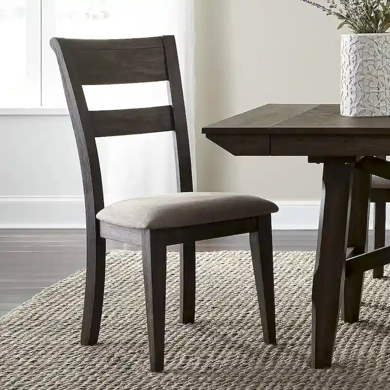 Double Bridge Dark Chestnut 7 Piece Trestle Table Set