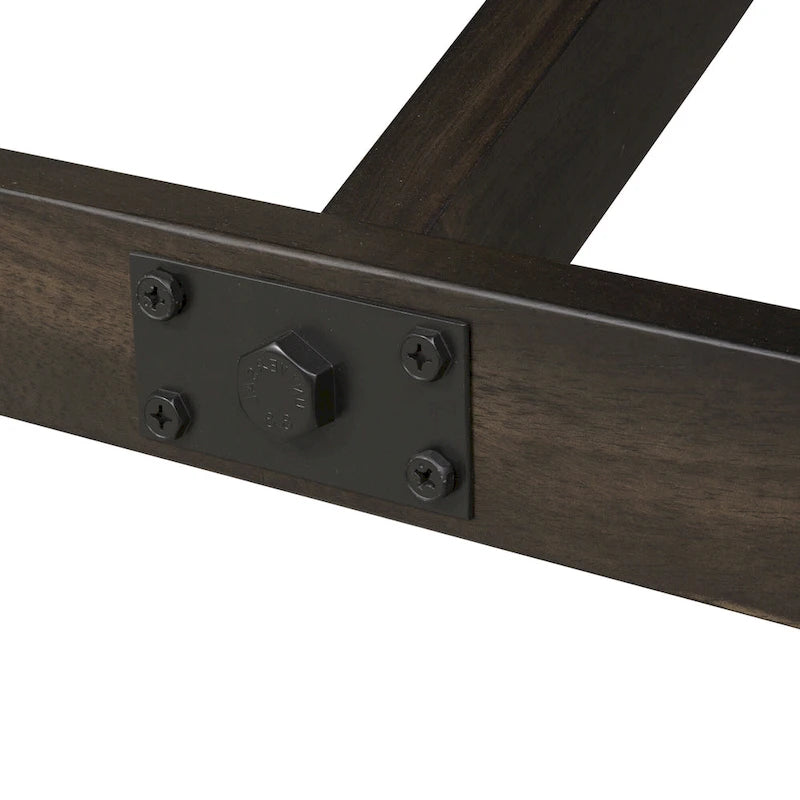 Double Bridge Dark Chestnut 7 Piece Trestle Table Set