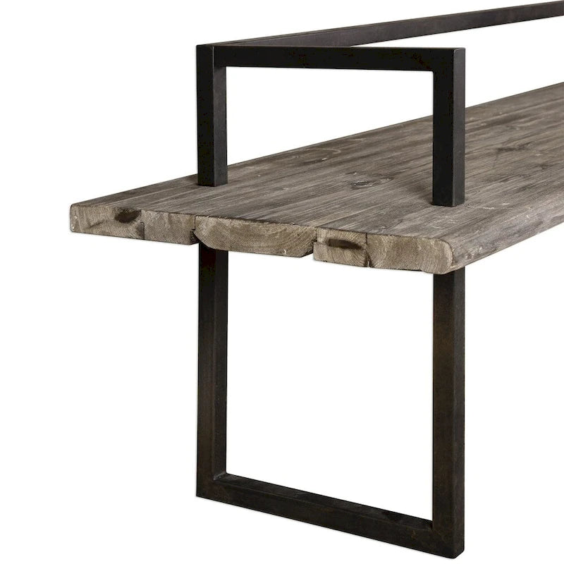 Uttermost Herbert Antique White Reclaimed Wood Bench