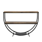 Merax Rustic Industrial Design Demilune Shape Console Table