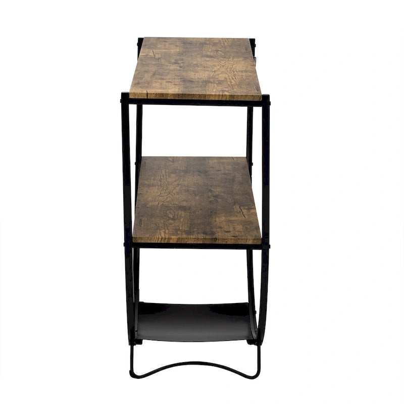 Merax Rustic Industrial Design Demilune Shape Console Table