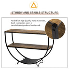 Merax Rustic Industrial Design Demilune Shape Console Table