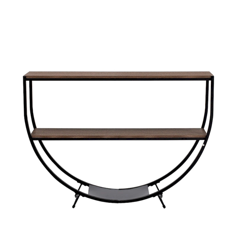 Merax Rustic Industrial Design Demilune Shape Console Table
