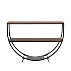 Merax Rustic Industrial Design Demilune Shape Console Table