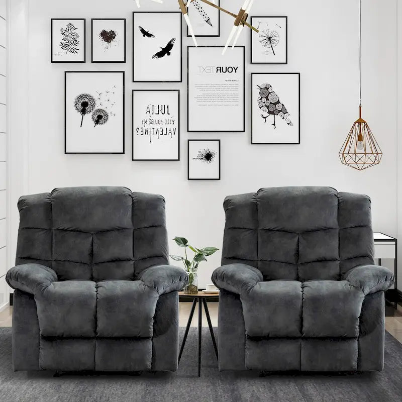 Manual Reclining Fabric Recliner and Single Sofa