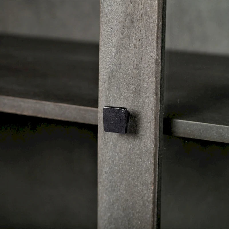 Barrett Dark Grey Solid Wood Display Cabinet