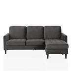 CosmoLiving by Cosmopolitan Strummer Velvet Reversible Sectional Sofa