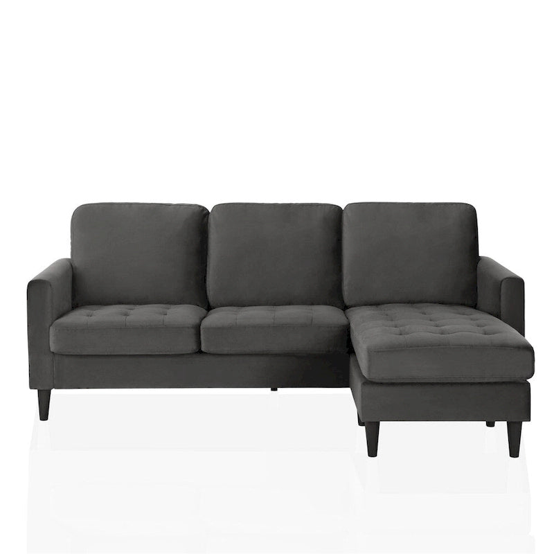 CosmoLiving by Cosmopolitan Strummer Velvet Reversible Sectional Sofa