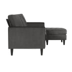 CosmoLiving by Cosmopolitan Strummer Velvet Reversible Sectional Sofa