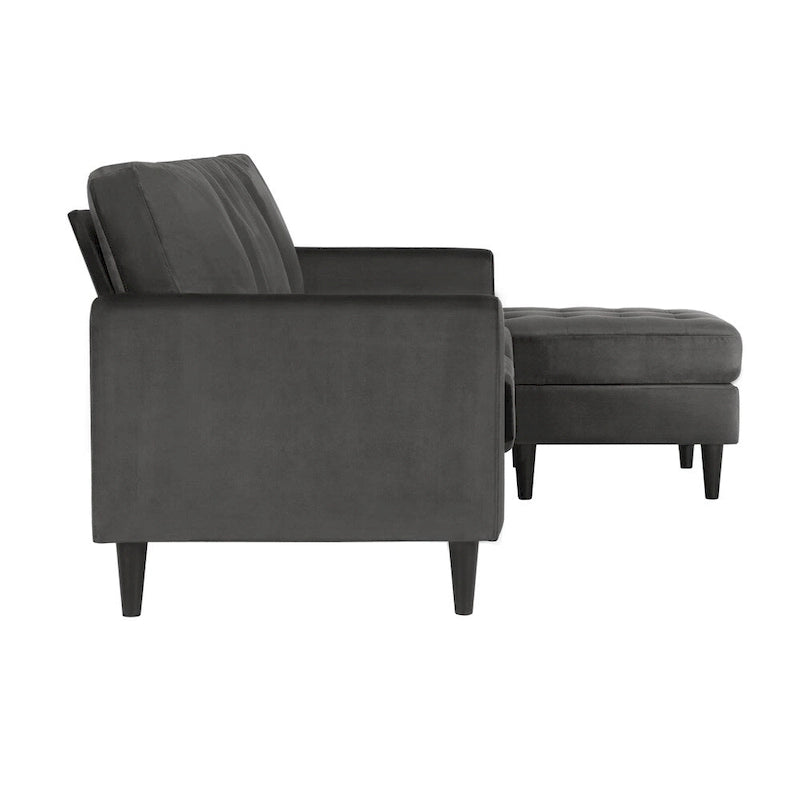 CosmoLiving by Cosmopolitan Strummer Velvet Reversible Sectional Sofa