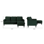 CosmoLiving by Cosmopolitan Strummer Velvet Reversible Sectional Sofa