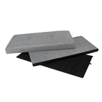 Simplify Grey Linen Look Double Foldable Ottoman - 30 x 15 x 15