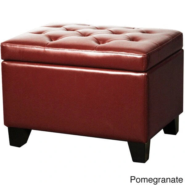Julian Rectangular Bonded Leather Storage Ottoman