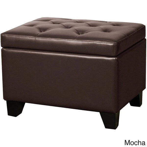 Julian Rectangular Bonded Leather Storage Ottoman