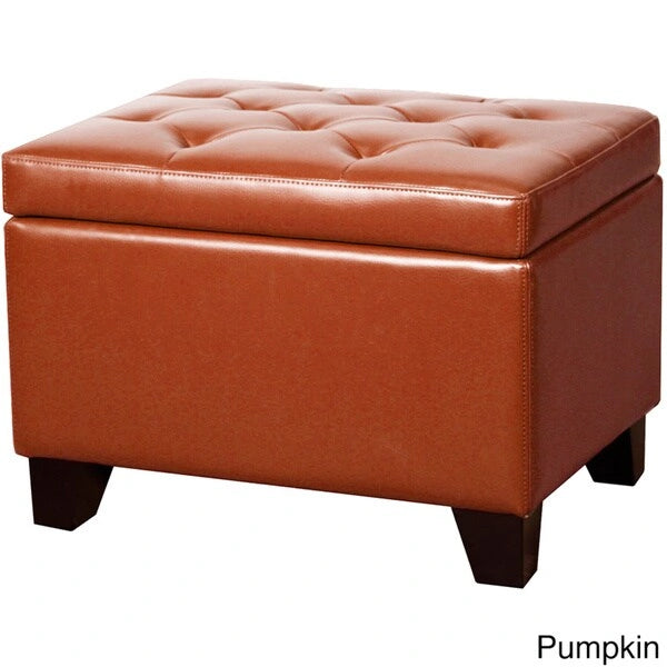 Julian Rectangular Bonded Leather Storage Ottoman