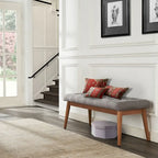 Crosley Landon Upholstered Bench In Acorn - 43.25  W x 16  D x 16.88  H