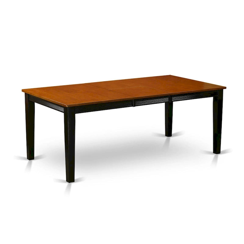 East West Furniture 9 Piece Kitchen Table Set- a Dining Table and 8 Dining Room Chairs, Black & Cherry (Seat Options)