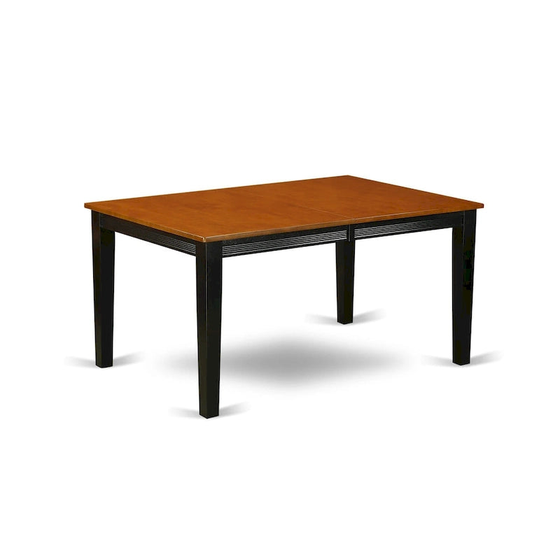 East West Furniture 9 Piece Kitchen Table Set- a Dining Table and 8 Dining Room Chairs, Black & Cherry (Seat Options)