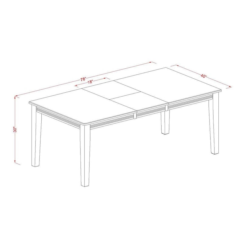 East West Furniture 9 Piece Kitchen Table Set- a Dining Table and 8 Dining Room Chairs, Black & Cherry (Seat Options)