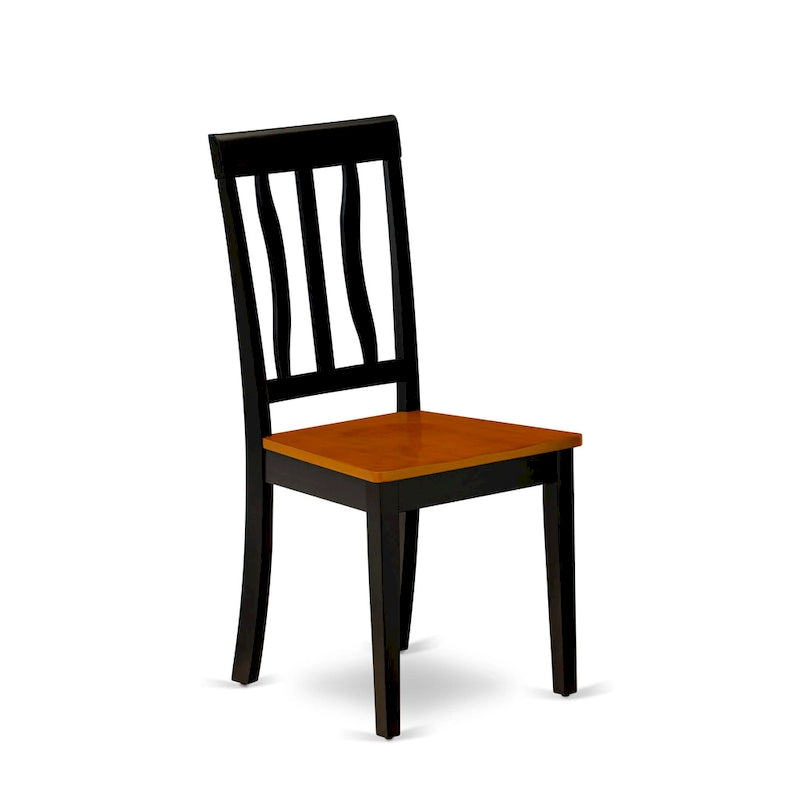 East West Furniture 9 Piece Kitchen Table Set- a Dining Table and 8 Dining Room Chairs, Black & Cherry (Seat Options)