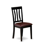 East West Furniture 9 Piece Kitchen Table Set- a Dining Table and 8 Dining Room Chairs, Black & Cherry (Seat Options)