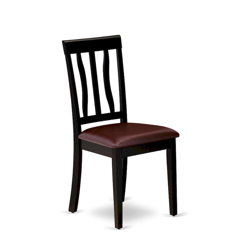 East West Furniture 9 Piece Kitchen Table Set- a Dining Table and 8 Dining Room Chairs, Black & Cherry (Seat Options)